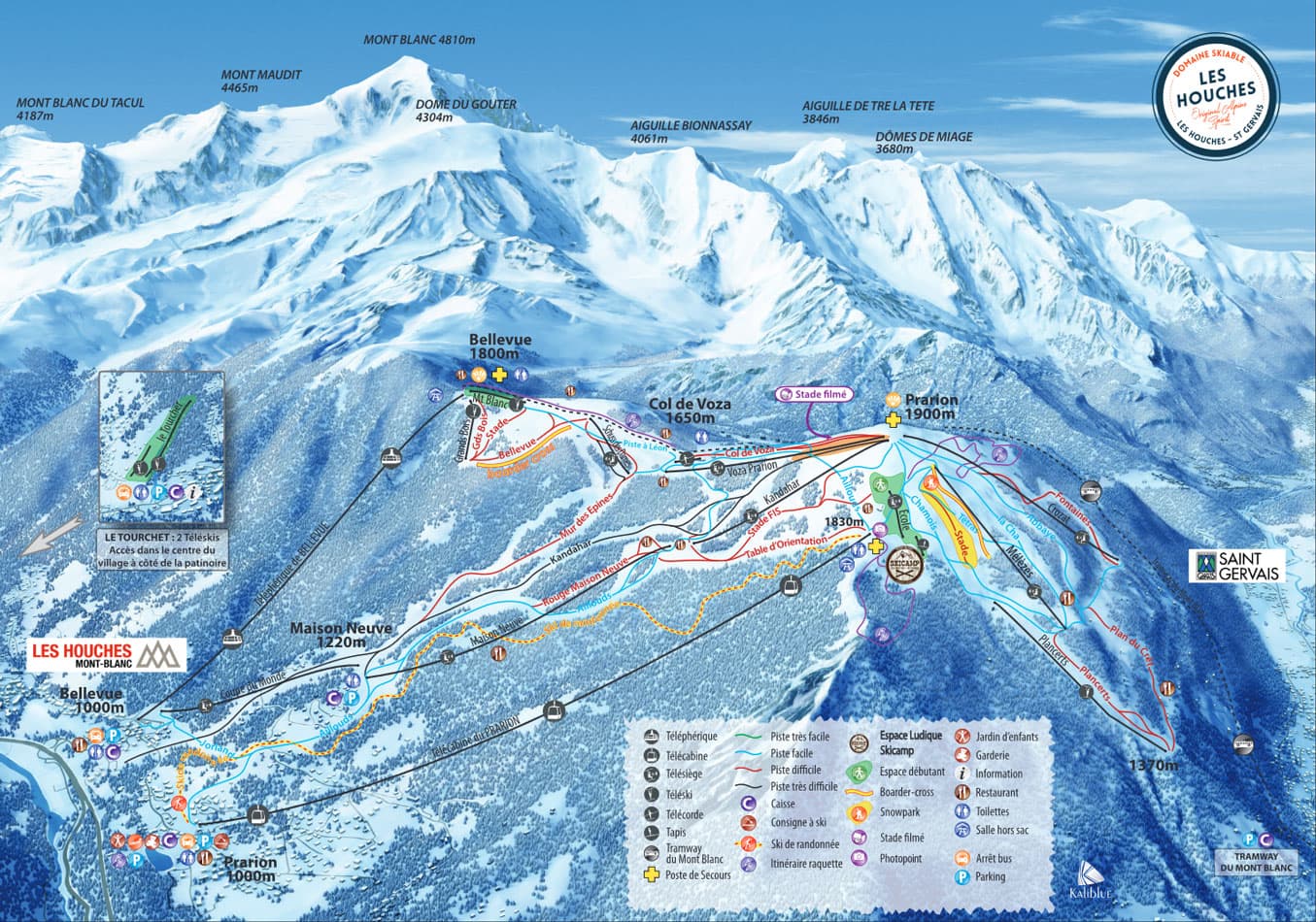 Les Houches ski map