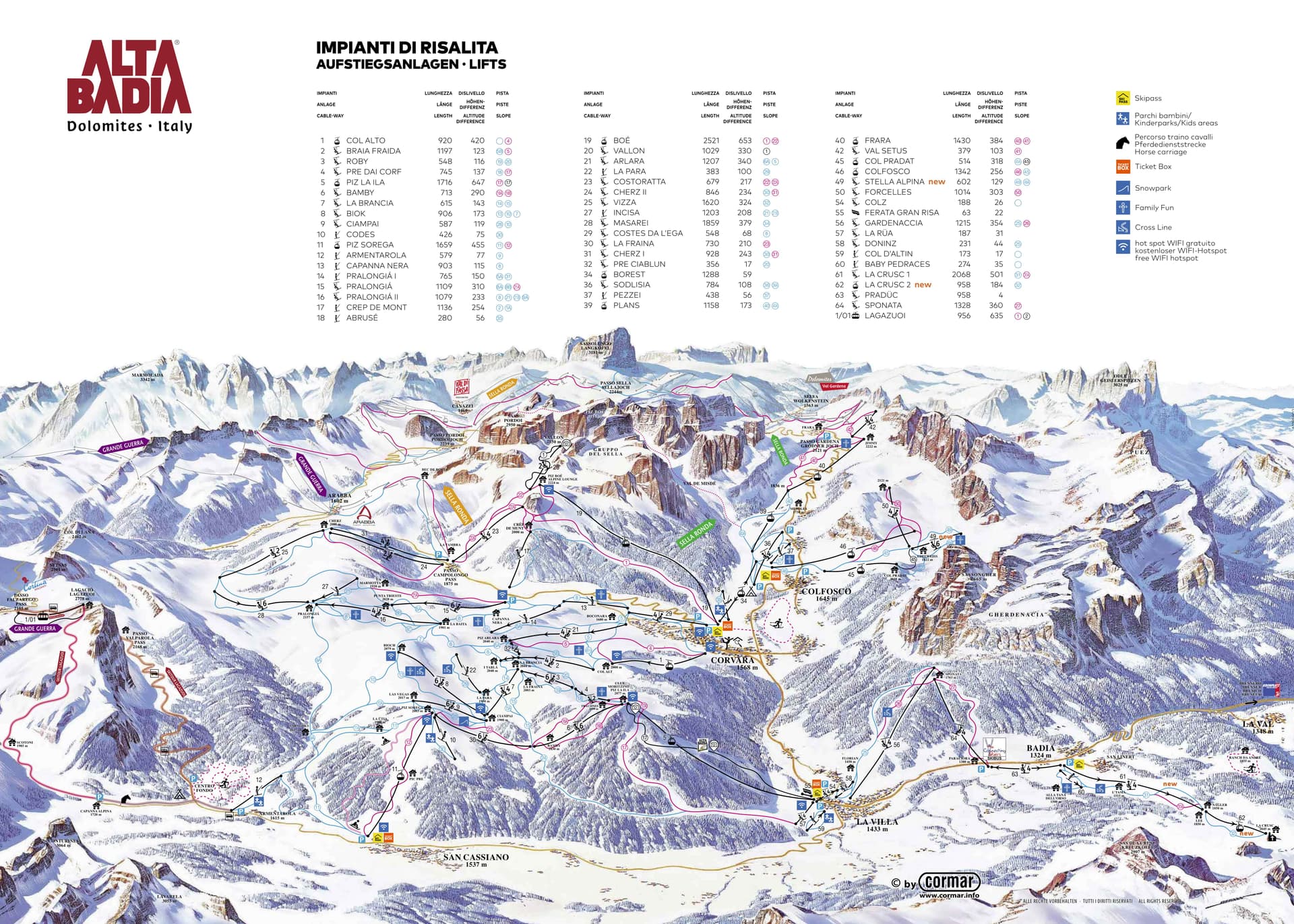 Corvara ski map