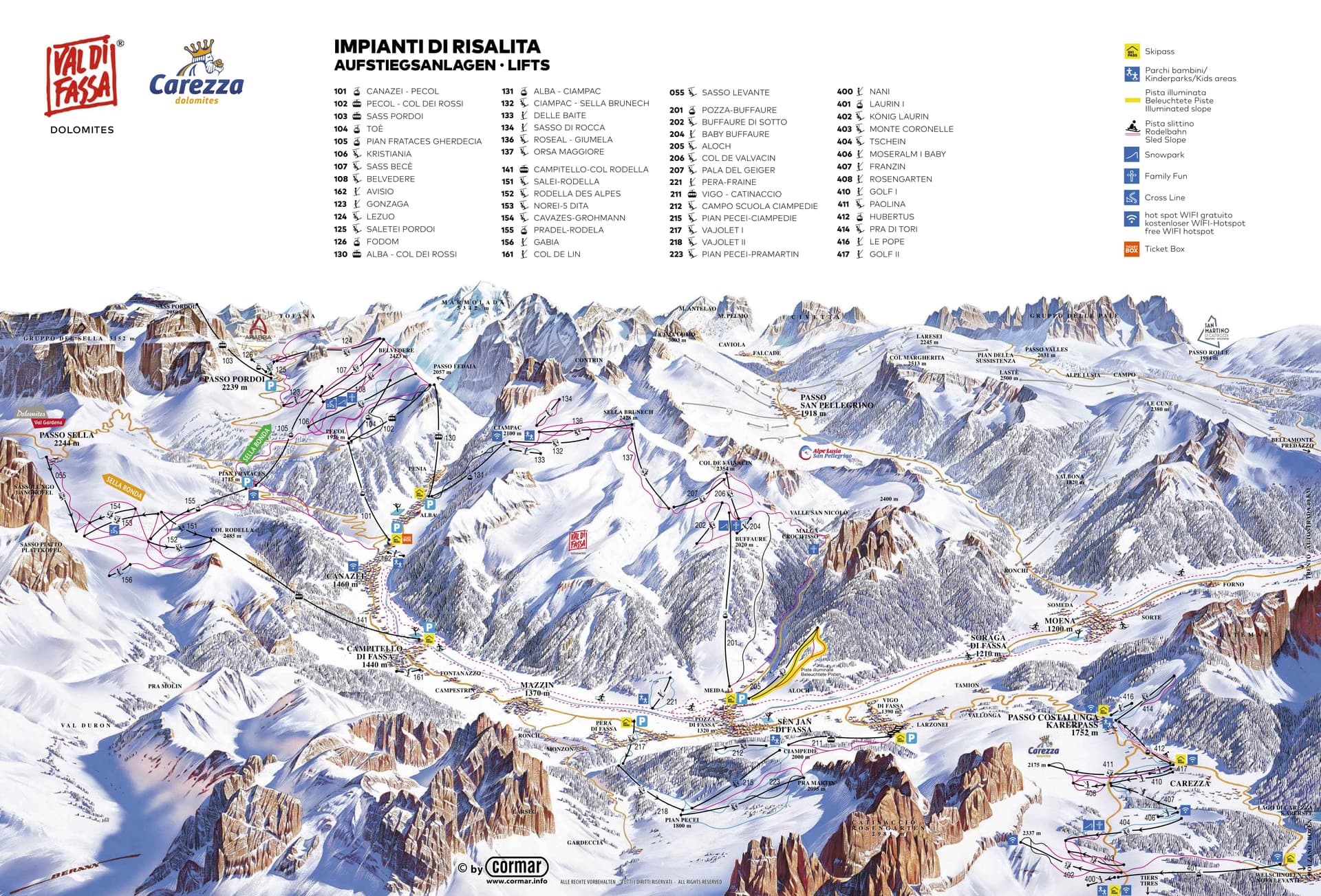 Pozza di Fassa ski map